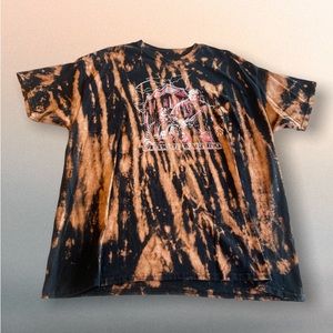 Black Acid Washed Dyed Graphic Tee Spooky Shirt - SZ XL - tye dye tees - NEW